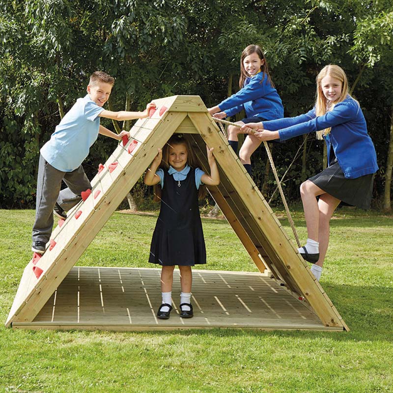 Large Outdoor Wooden Climbing Prism Creative Activity