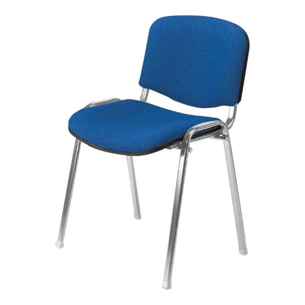 Stackable Upholstered Meeting Chair Blue Black Frame | Creative Activity