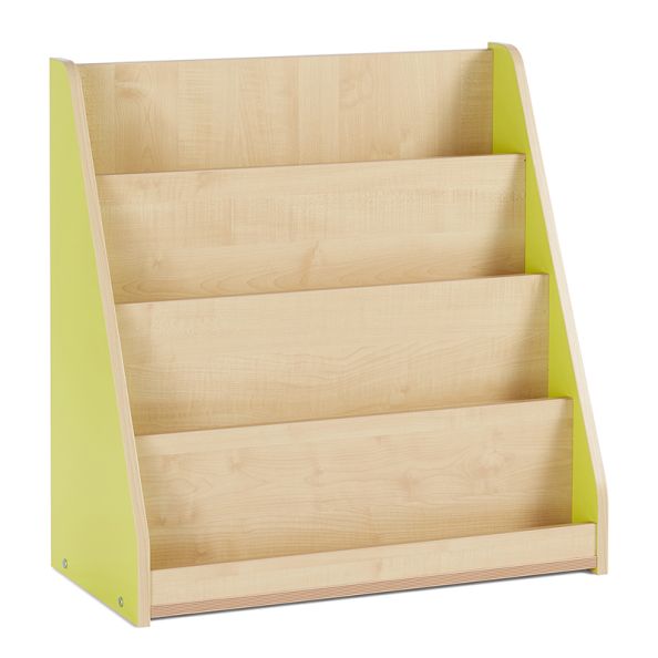 Single sided library unit with 4 tiered fixed shelves - Lime | Creative Activity