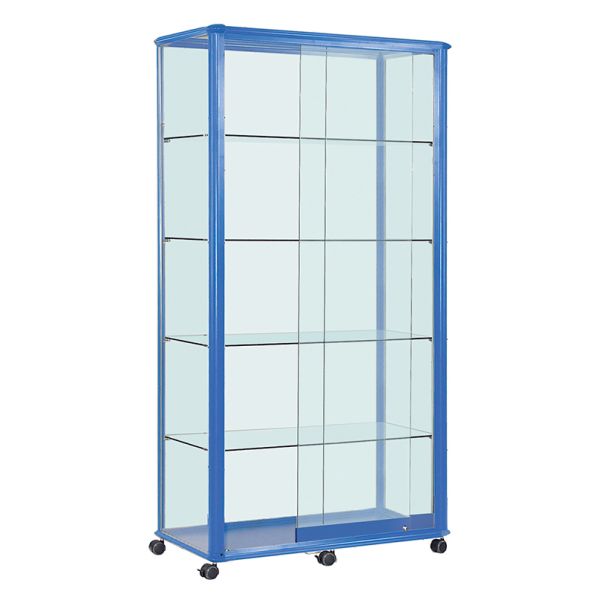 Premium Glazed Wide Tower Unit H1932 x W1000 x D450mm Blue | Creative Activity