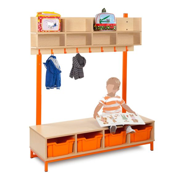 Cloakroom Tops with Upright Bars - 8 Compartment  | Creative Activity