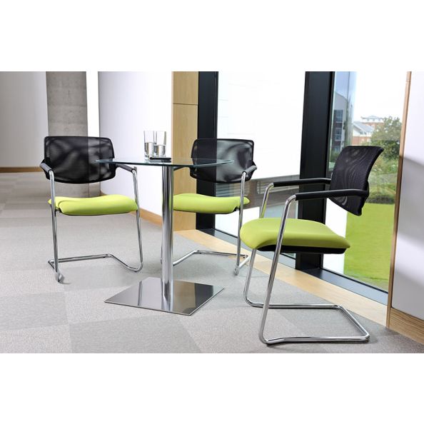 Topaz Mesh Upholstered Chair with Cantilever Frame and Arms | Creative Activity