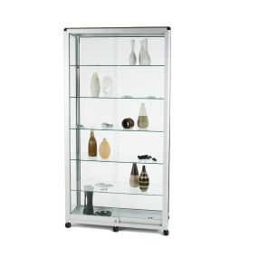 Premium Glazed Wide Tower Unit H1932 x W1000 x D450mm Silver | Creative Activity