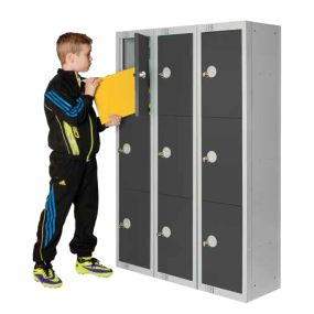 Three Door Low Height Locker - 1370x300x300-3DNest 1  3d | Creative Activity