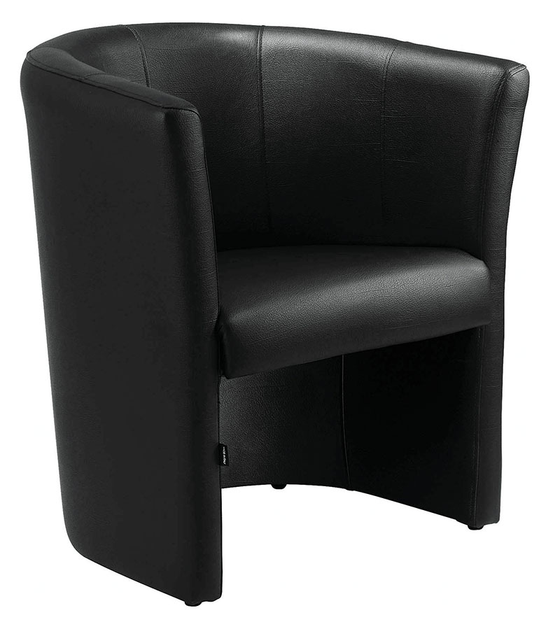 Retro Leather Tub Chair Black Creative Activity